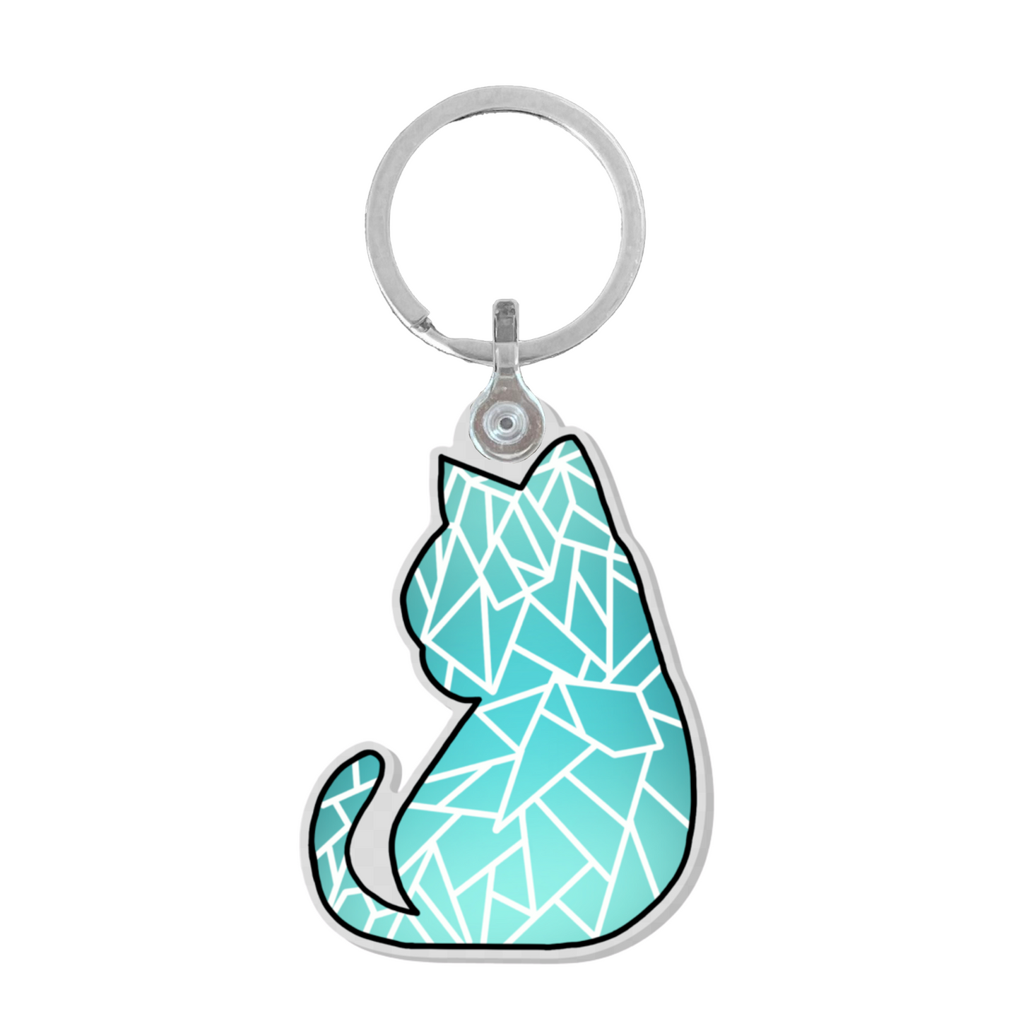 Blue Diamond Cat Keychain