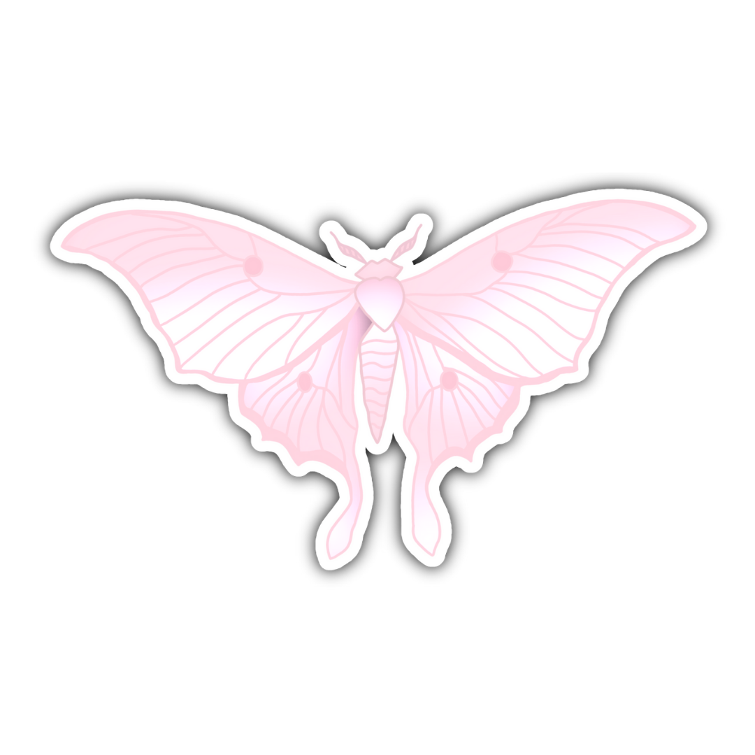 Pink Luna Moth Sticker