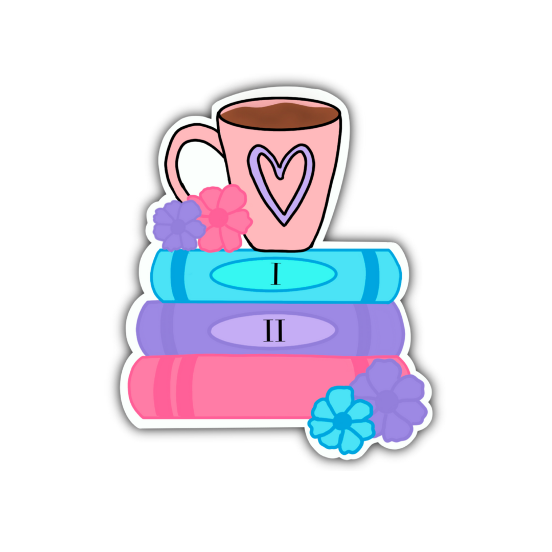 Books and Coffee Sticker