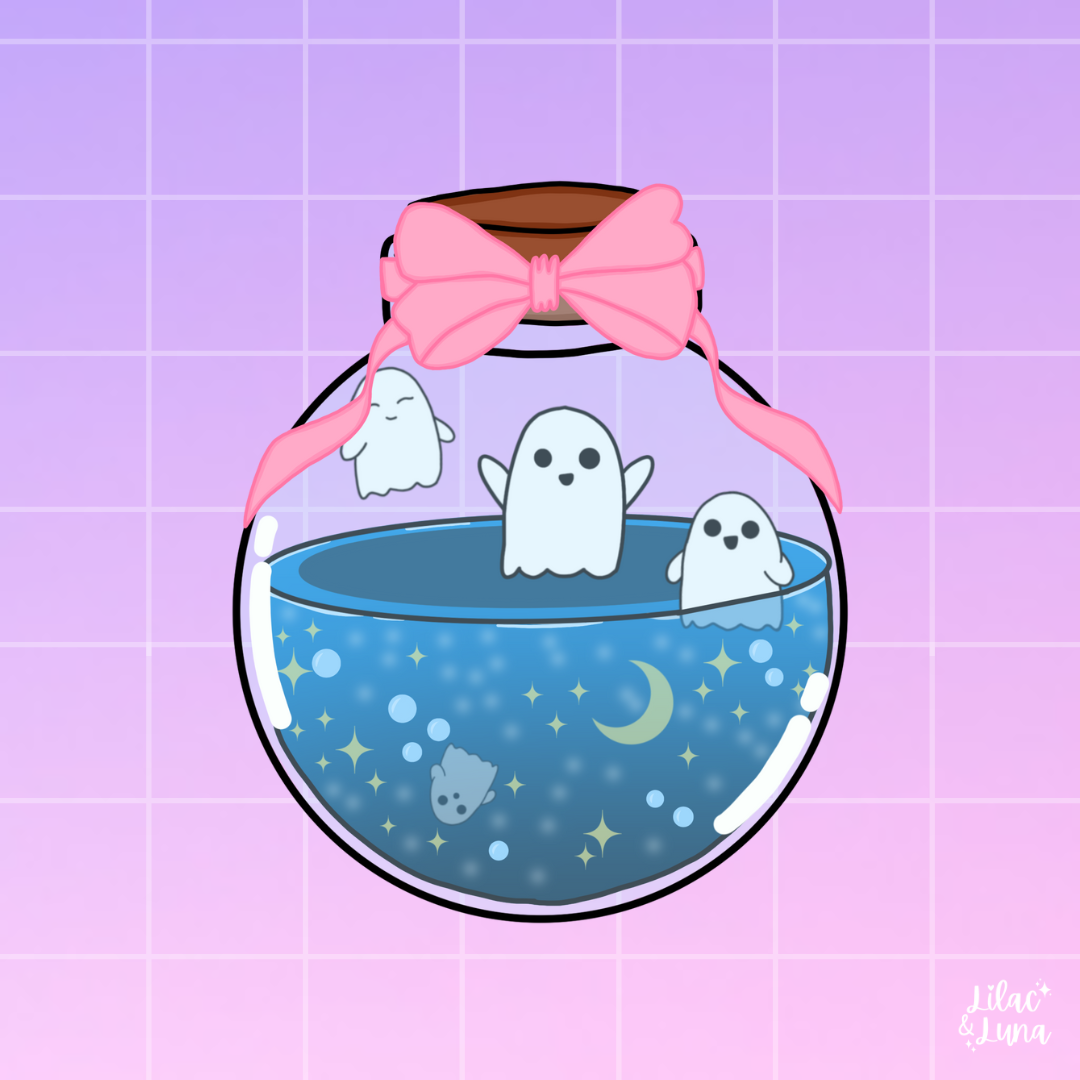 Ghost Potion Bottle Clear Sticker