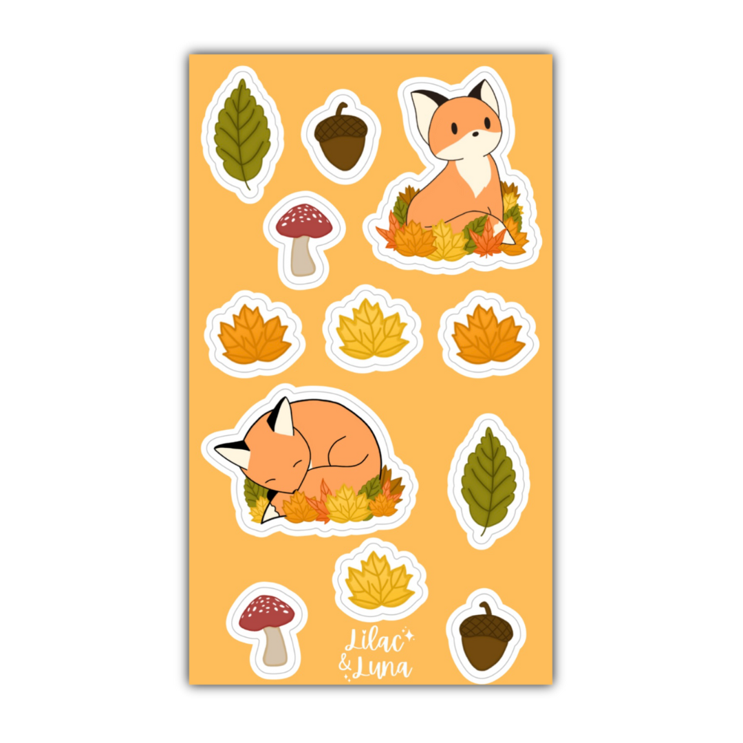 Autumn Fox Sticker Sheet