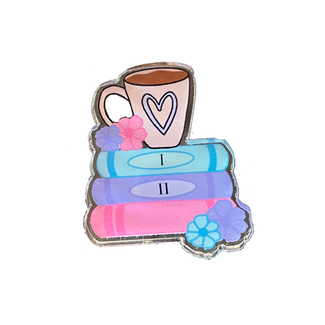 Books and Coffee Pin