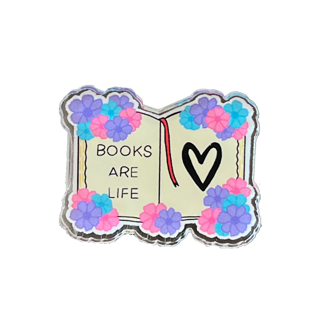 Books Are Life Pin