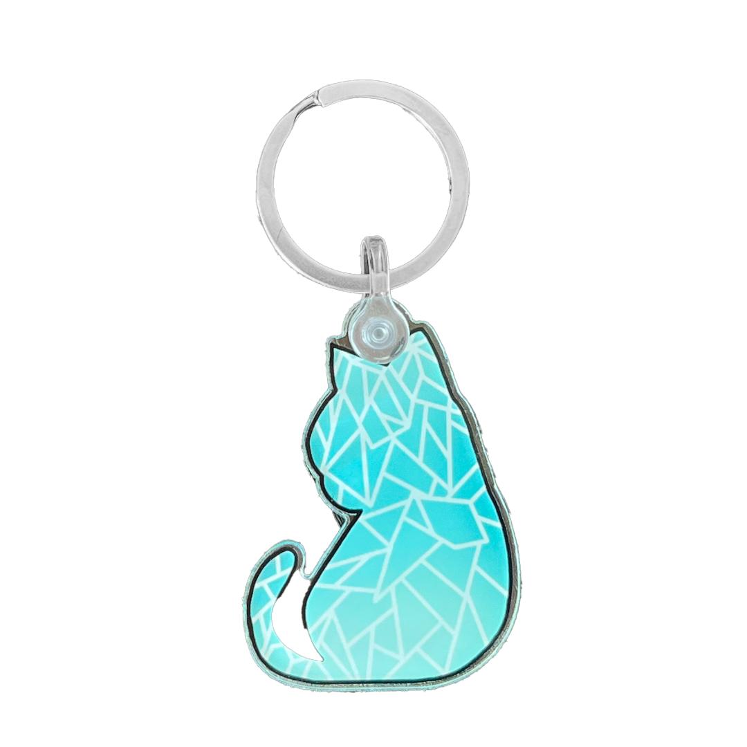 Blue Diamond Cat Keychain