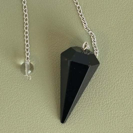 Black Obsidian Crystal Pendulum