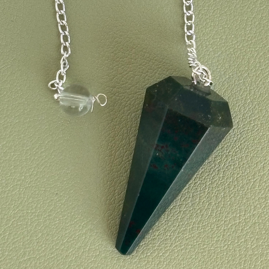 Bloodstone Crystal Pendulum