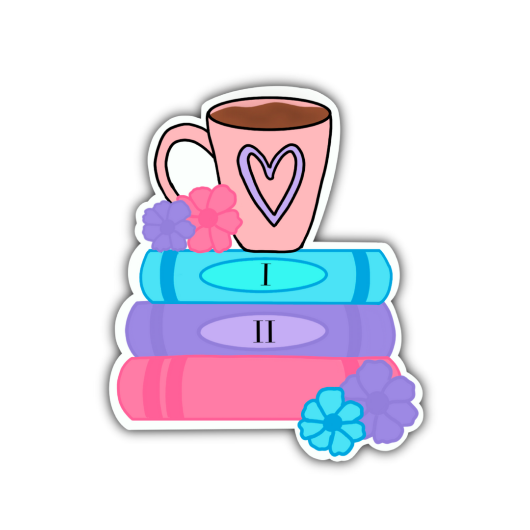 Books And Coffee Sticker