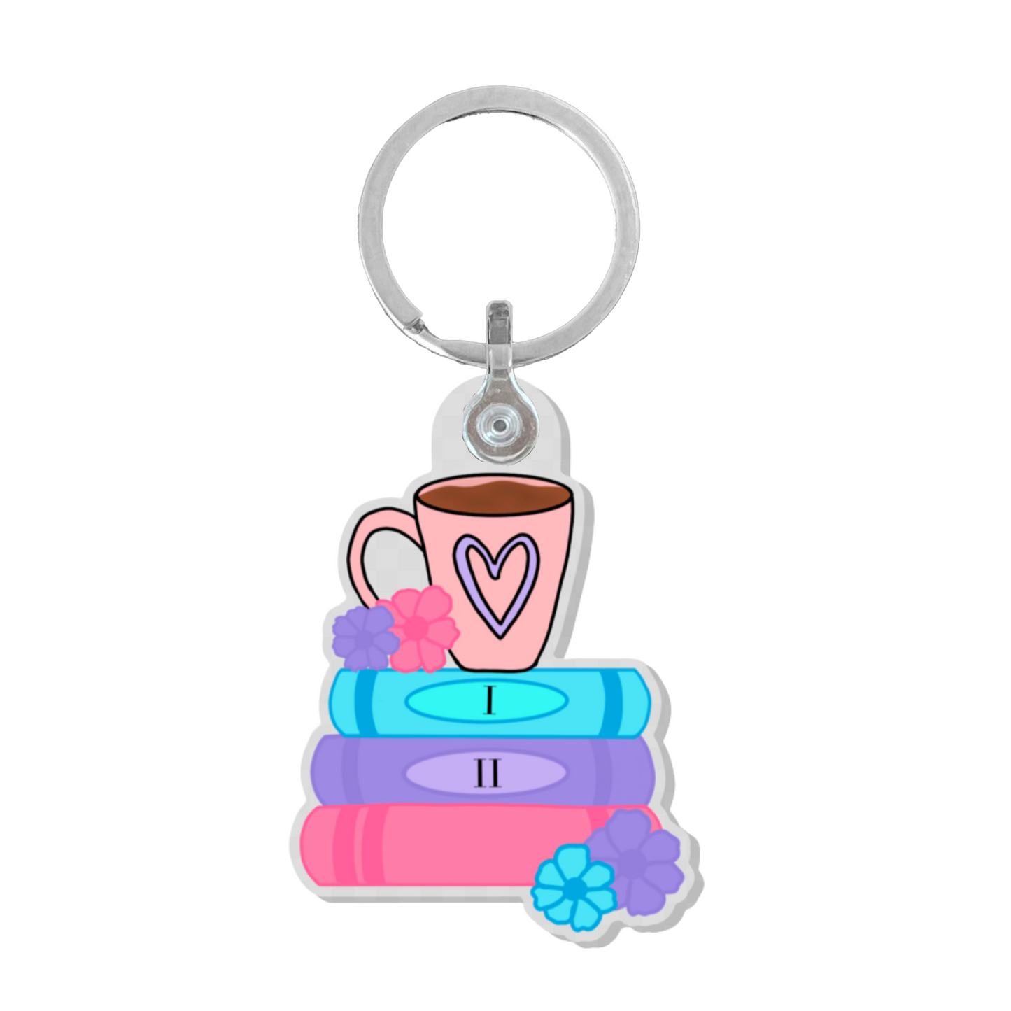 Books and Coffee Keychain