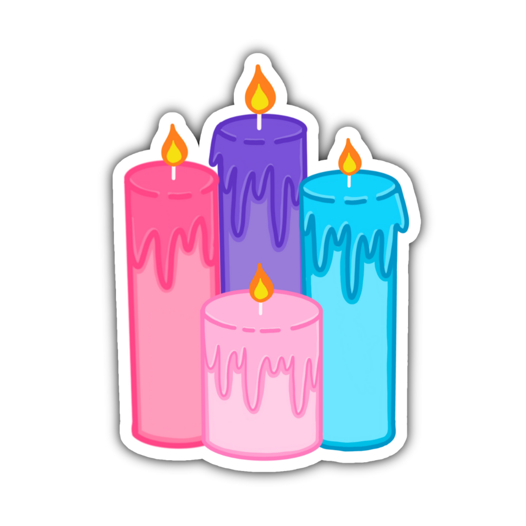 Colorful Candles Sticker