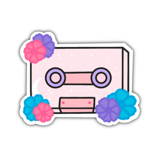 Floral Cassette Sticker