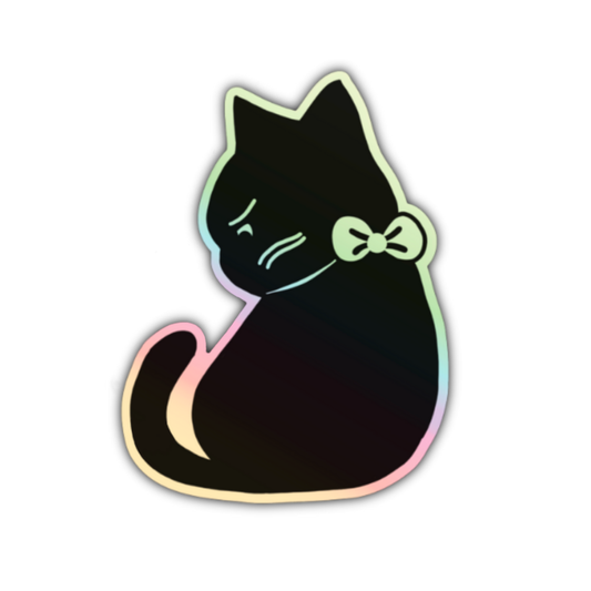 Holographic Angry Cat Sticker