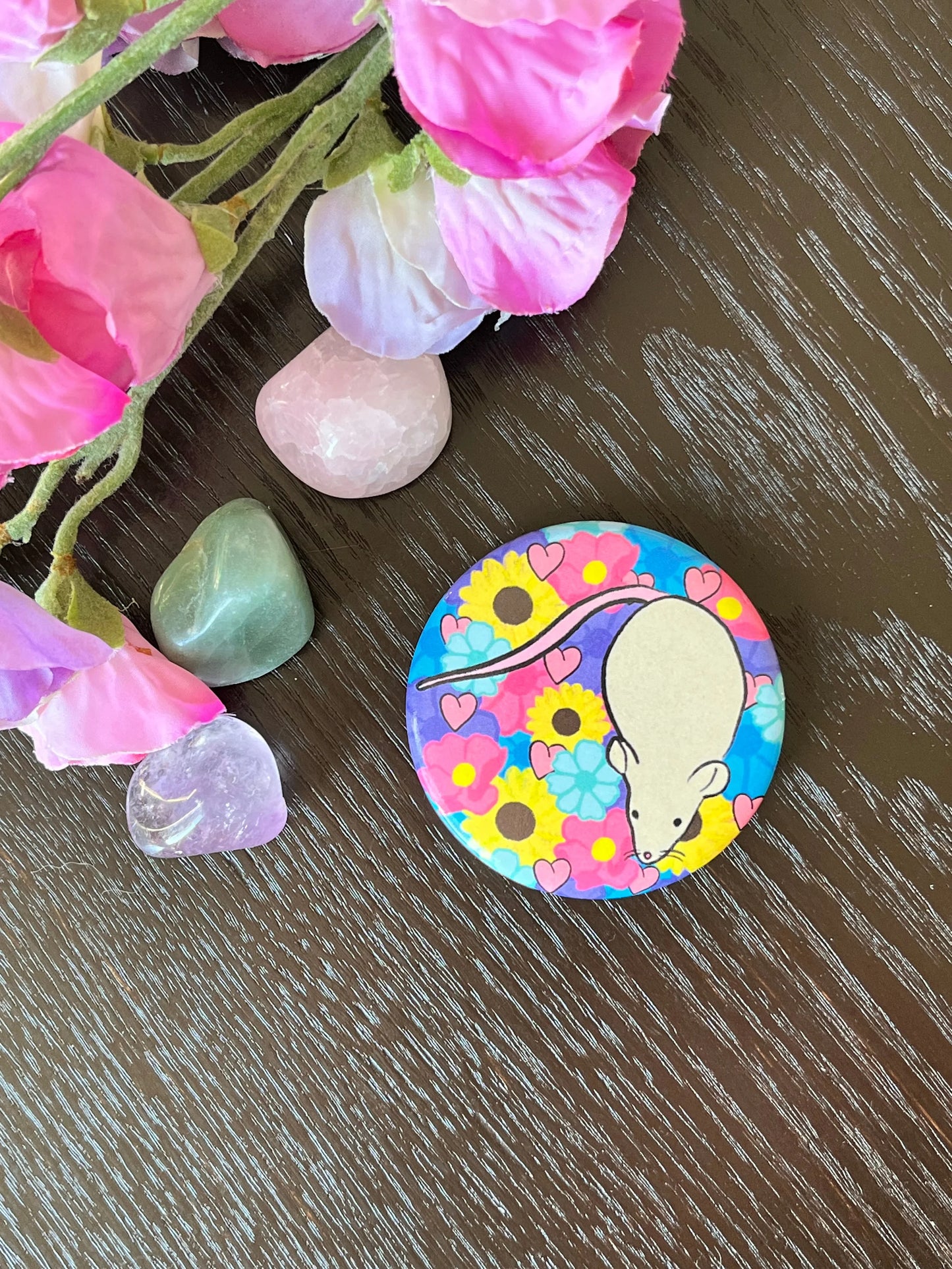 Floral Rat Button