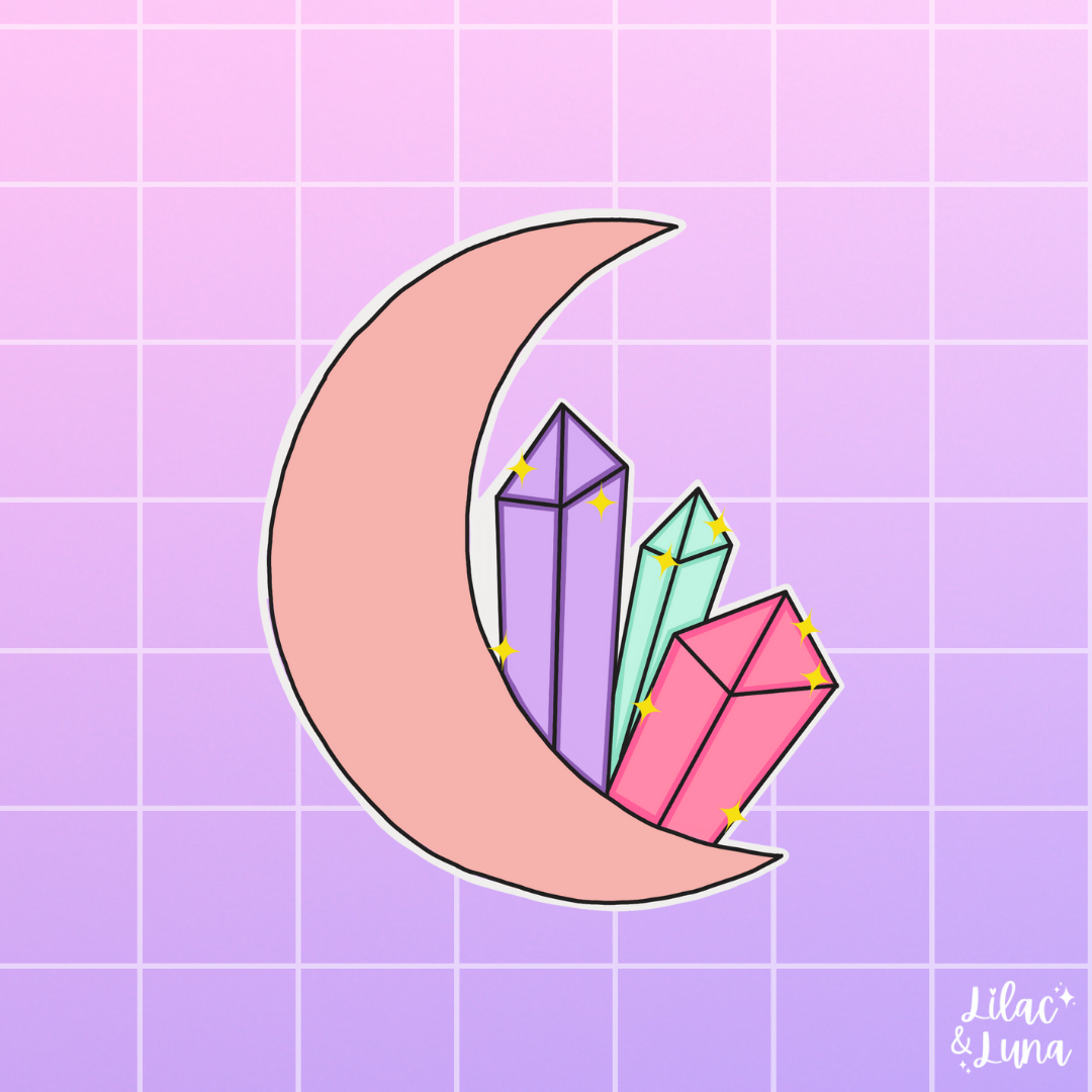 Moon and Crystals Magnet