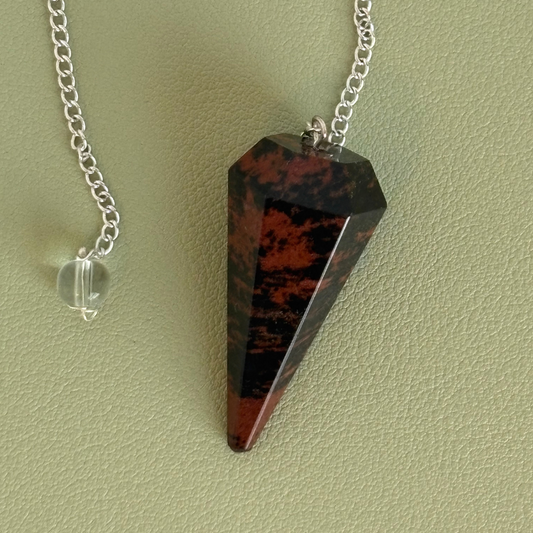 Mahogany Obsidian Crystal Pendulum