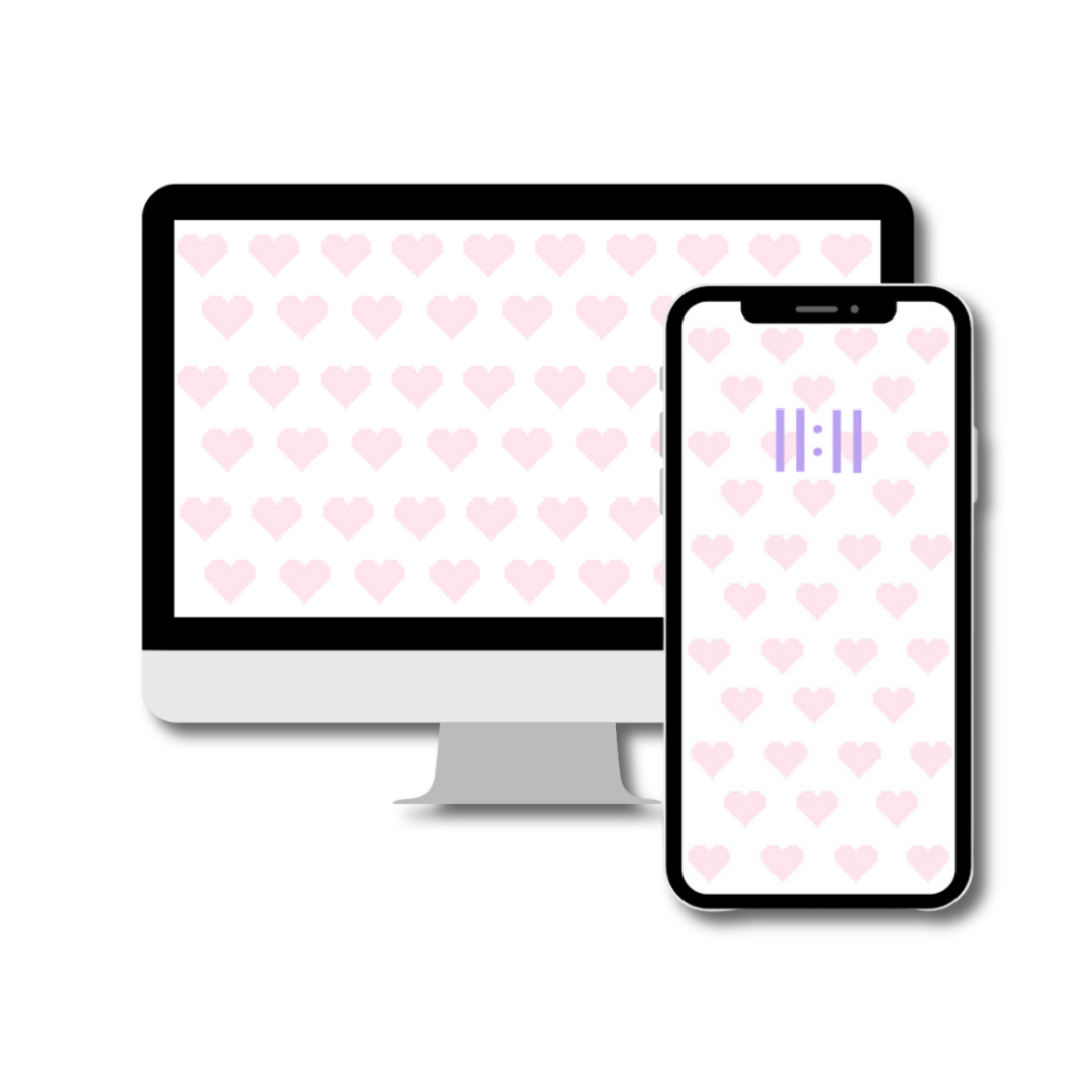 Pink Hearts Wallpaper Bundle