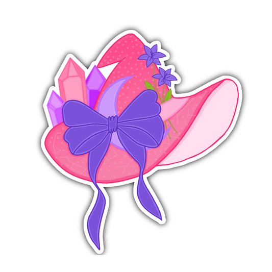 Pink Witch Hat Sticker