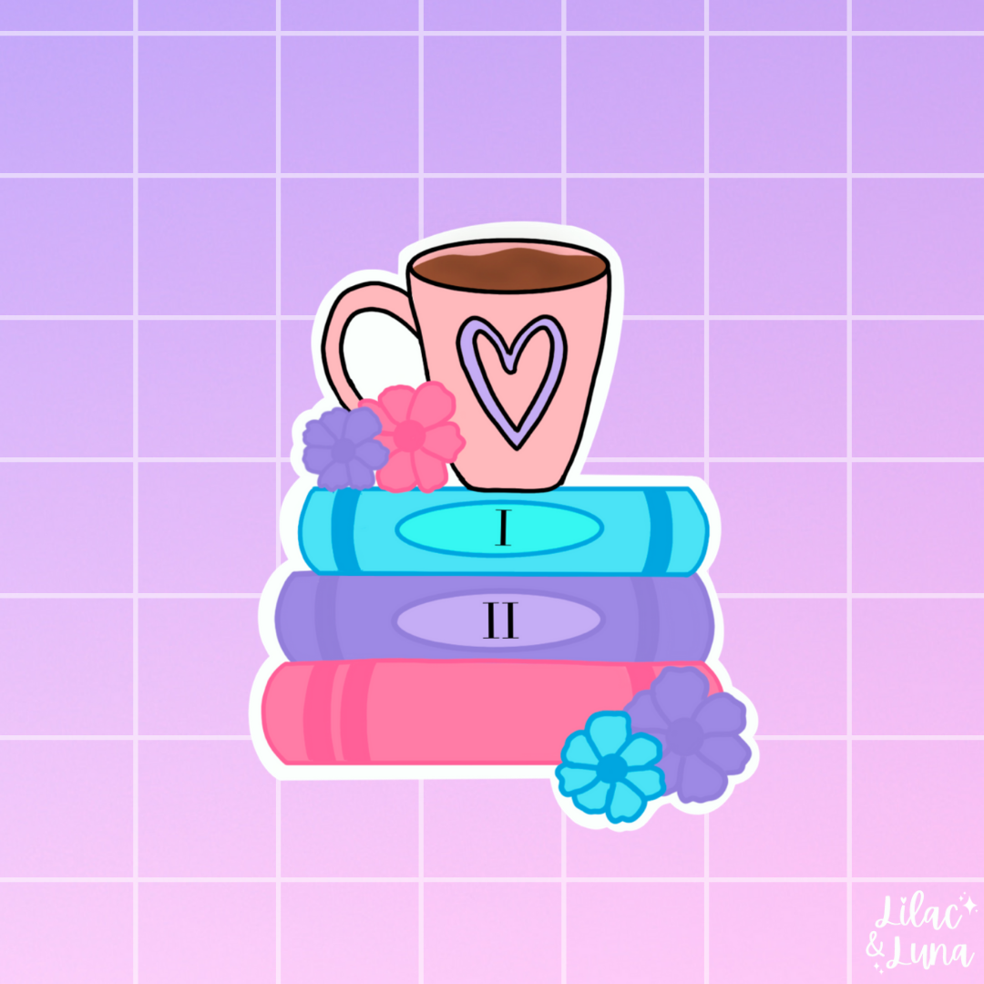 Books and Coffee Sticker