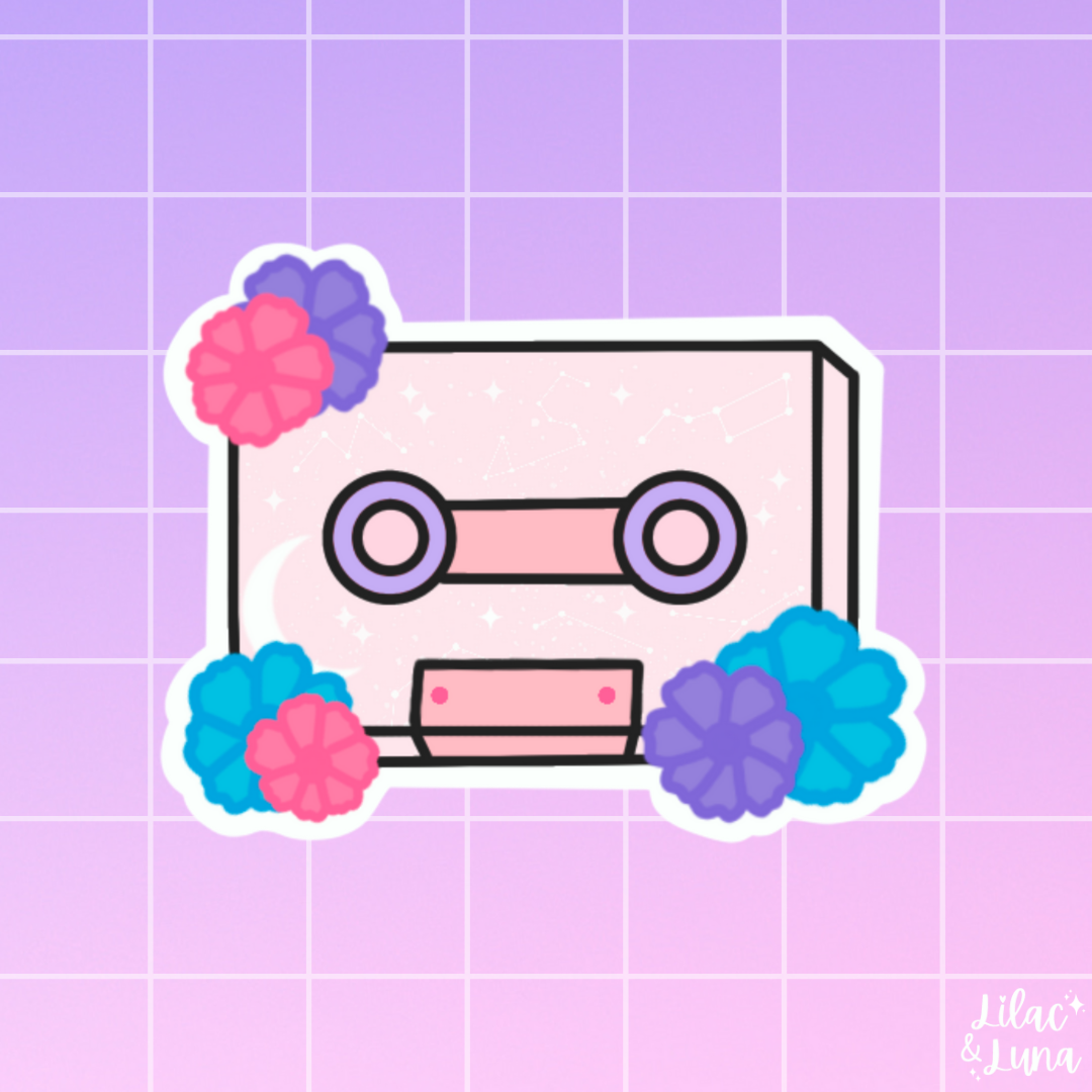 Floral Cassette Sticker