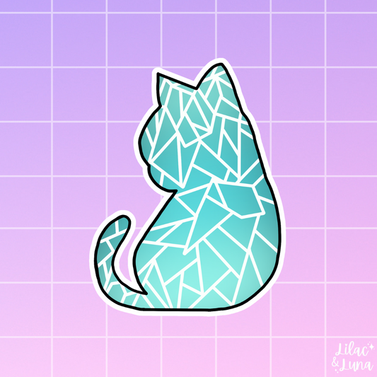 Blue Diamond Cat Sticker