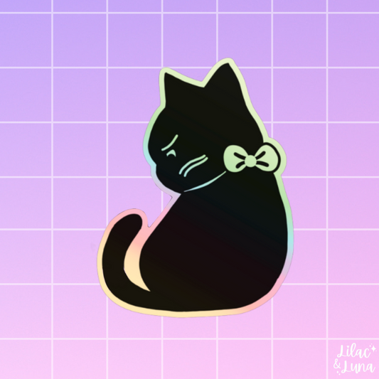 Holographic Angry Cat Sticker