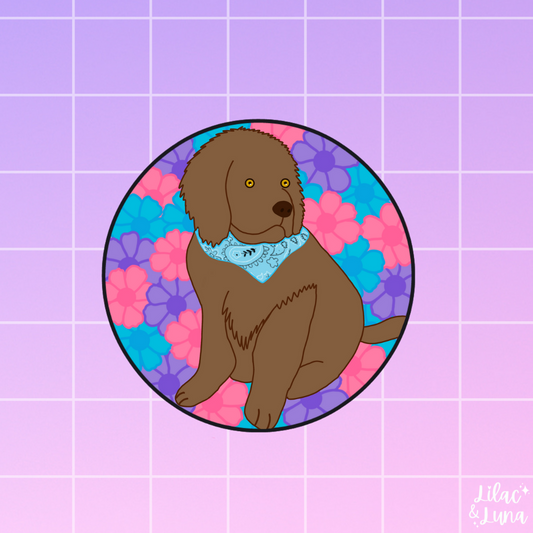 Floral Dog Sticker