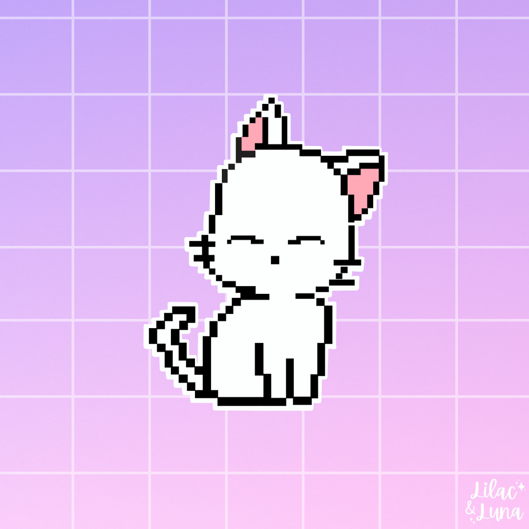 Luna Pixel Cat Sticker