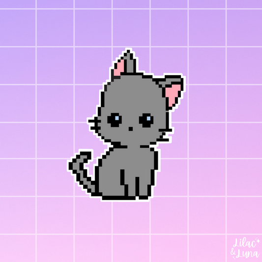 Shadow Pixel Cat Sticker