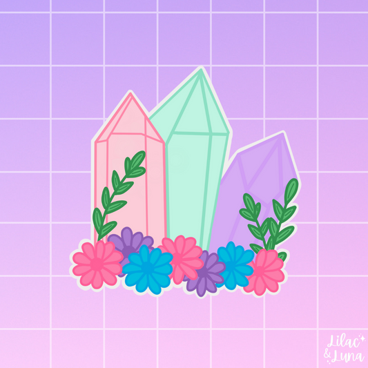 Floral Crystals Sticker