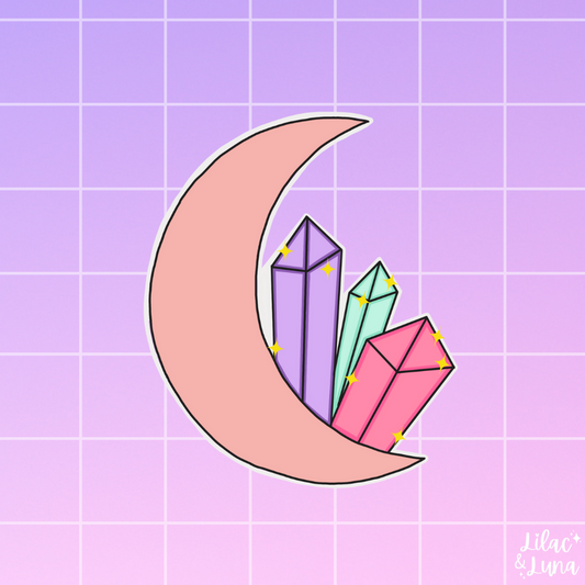 Moon and Crystals Sticker