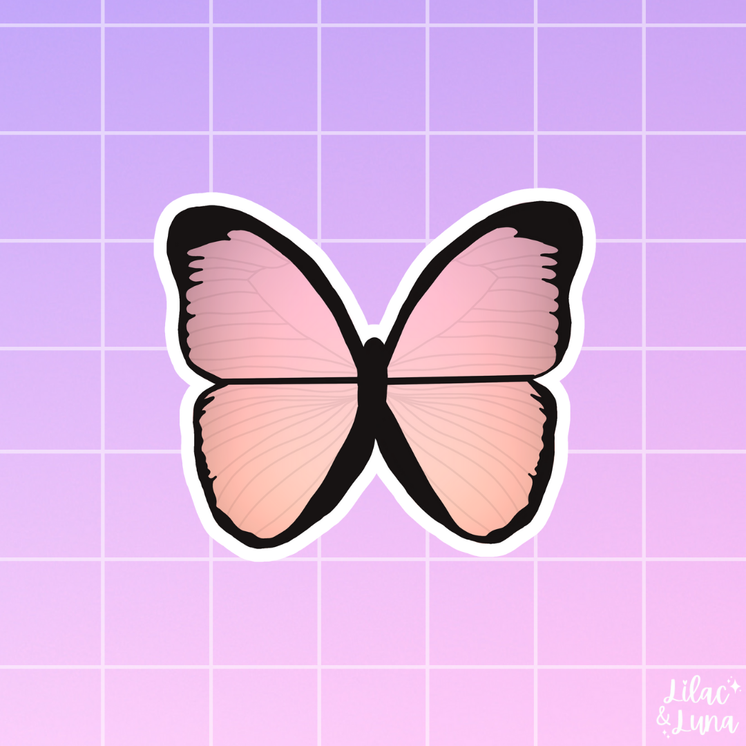 Pink Butterfly Sticker