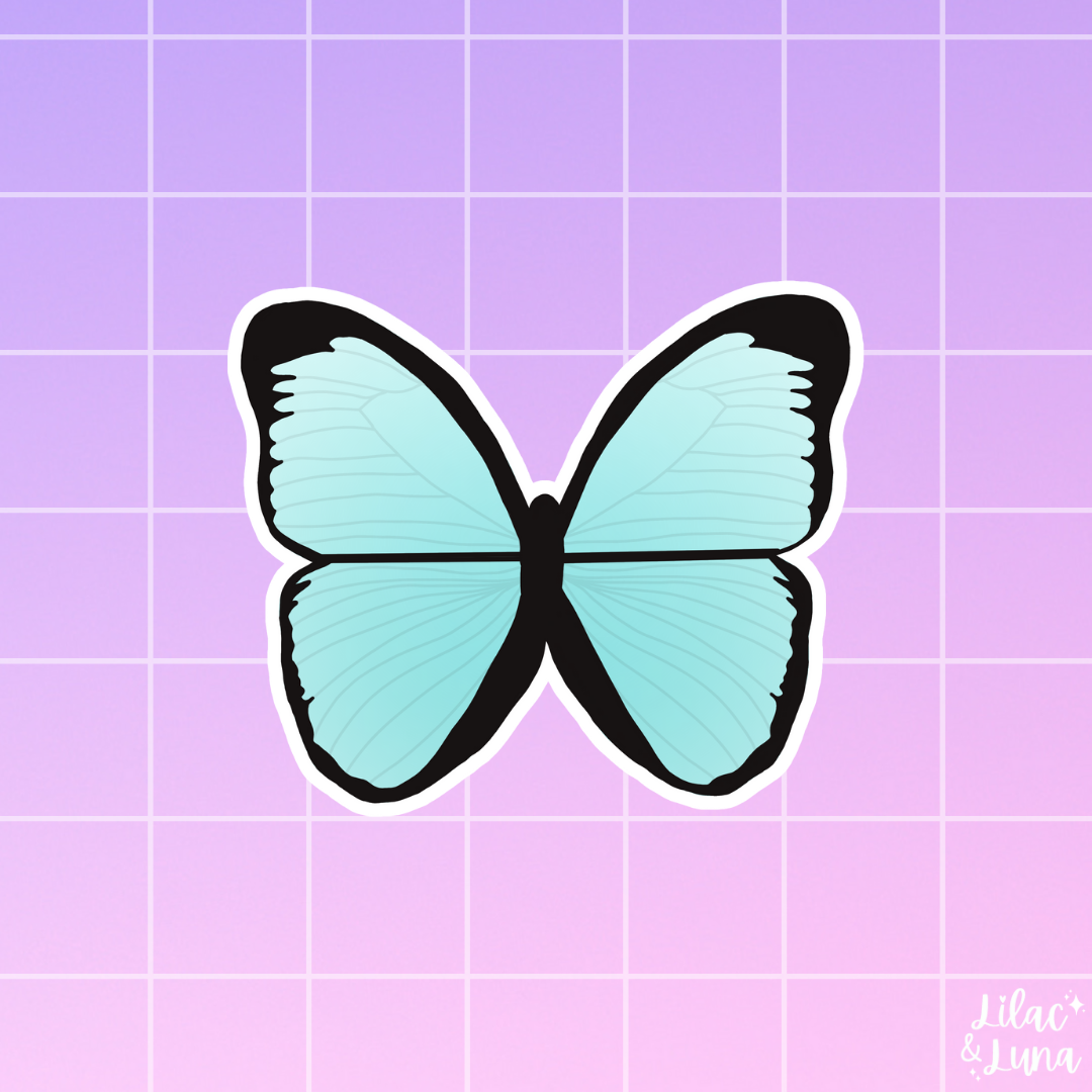 Blue Butterfly Sticker