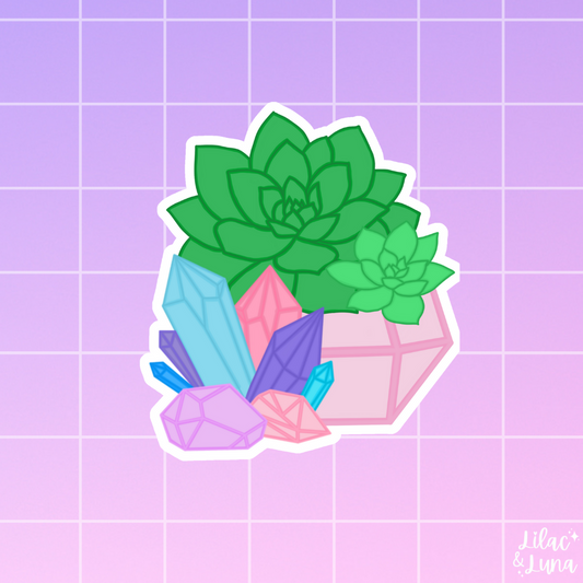 Succulents and Crystals Sticker