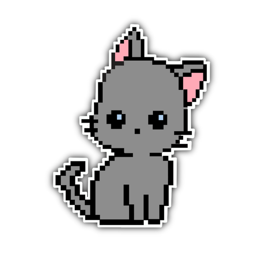 Shadow Pixel Cat Sticker