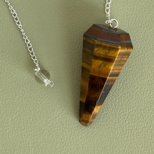 Tiger Jade Crystal Pendulum