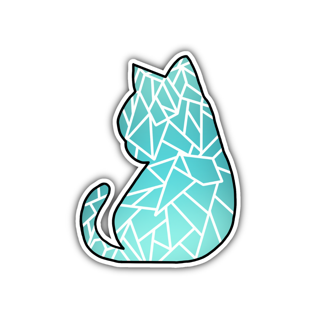 Blue Diamond Cat Sticker